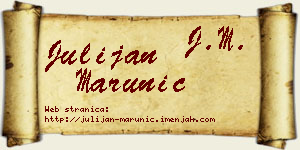 Julijan Marunić vizit kartica
